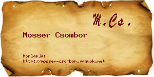 Mosser Csombor névjegykártya